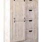 62" Antiqued White Solid Wood Six Drawer Triple Dresser