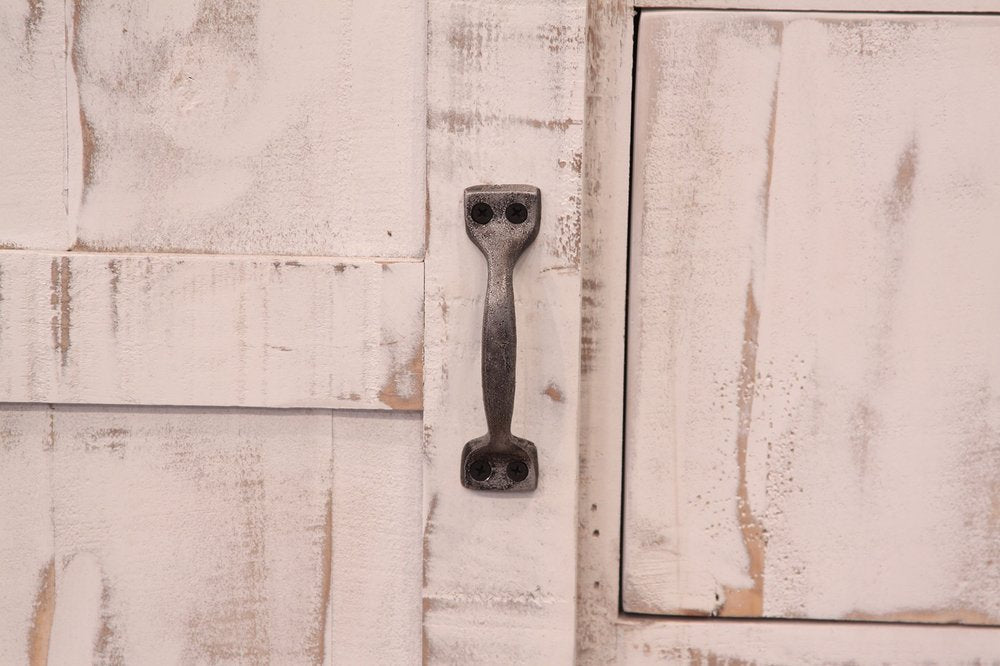 62" Antiqued White Solid Wood Six Drawer Triple Dresser