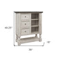 62" Gray and Ivory Solid Wood Six Drawer Triple Dresser