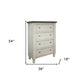 39" Gray And Ivory Solid Wood Four Drawer Dresser