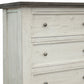 39" Gray And Ivory Solid Wood Four Drawer Dresser