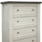39" Gray And Ivory Solid Wood Four Drawer Dresser