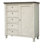 39" Gray And Ivory Solid Wood Four Drawer Dresser