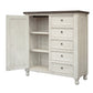 39" Gray And Ivory Solid Wood Four Drawer Dresser