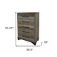 62" Brown Solid Wood Six Drawer Double Dresser