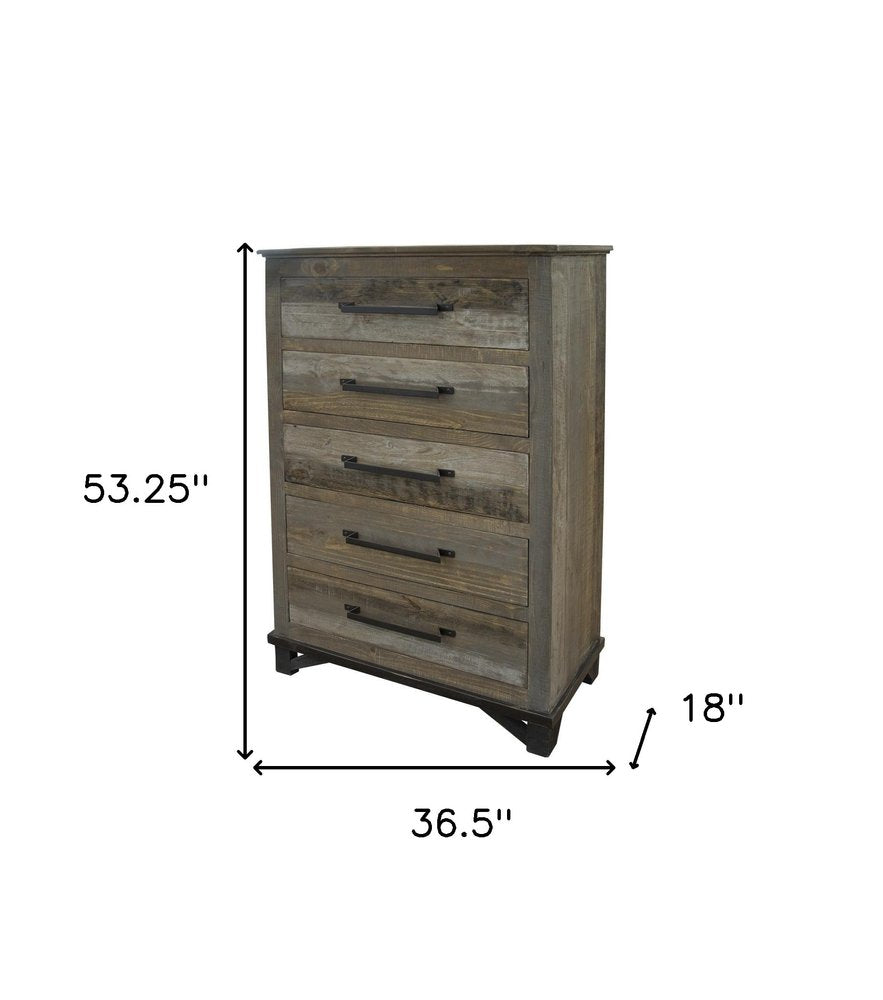 62" Brown Solid Wood Six Drawer Double Dresser