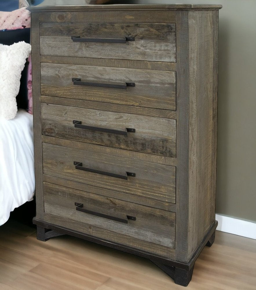 62" Brown Solid Wood Six Drawer Double Dresser