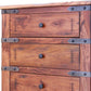 70" Brown and Black Solid Wood Seven Drawer Triple Dresser
