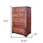 70" Brown and Black Solid Wood Seven Drawer Triple Dresser