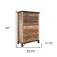 36" Brown Solid Wood Five Drawer Chest
