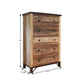36" Brown Solid Wood Five Drawer Chest