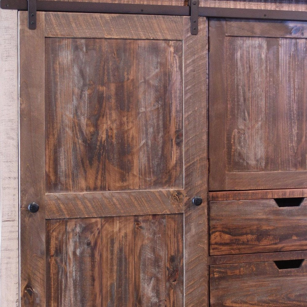 61" Brown Solid Wood Six Drawer Double Dresser