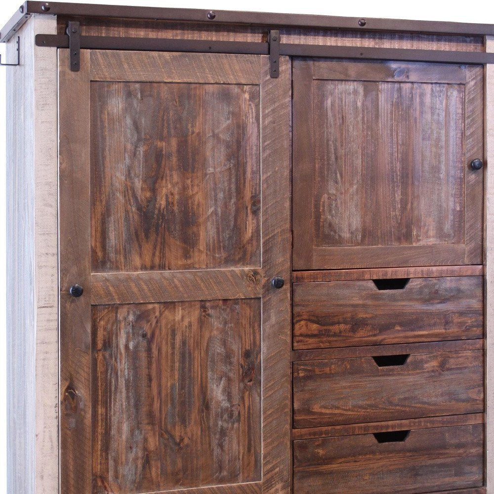 61" Brown Solid Wood Six Drawer Double Dresser