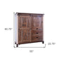 61" Brown Solid Wood Six Drawer Double Dresser