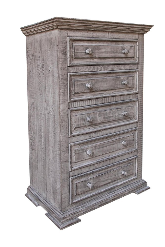 69" Gray Solid Wood Six Drawer Triple Dresser