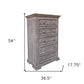 69" Gray Solid Wood Six Drawer Triple Dresser
