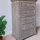 69" Gray Solid Wood Six Drawer Triple Dresser
