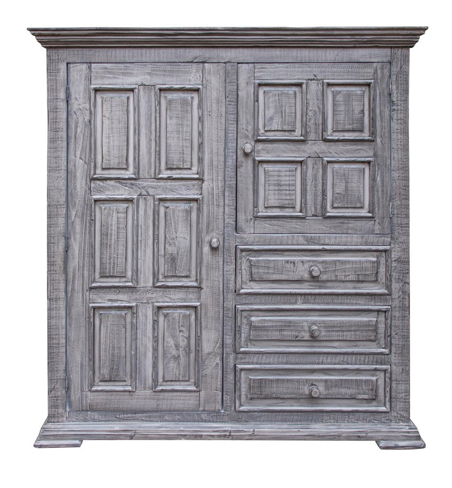 69" Gray Solid Wood Six Drawer Triple Dresser