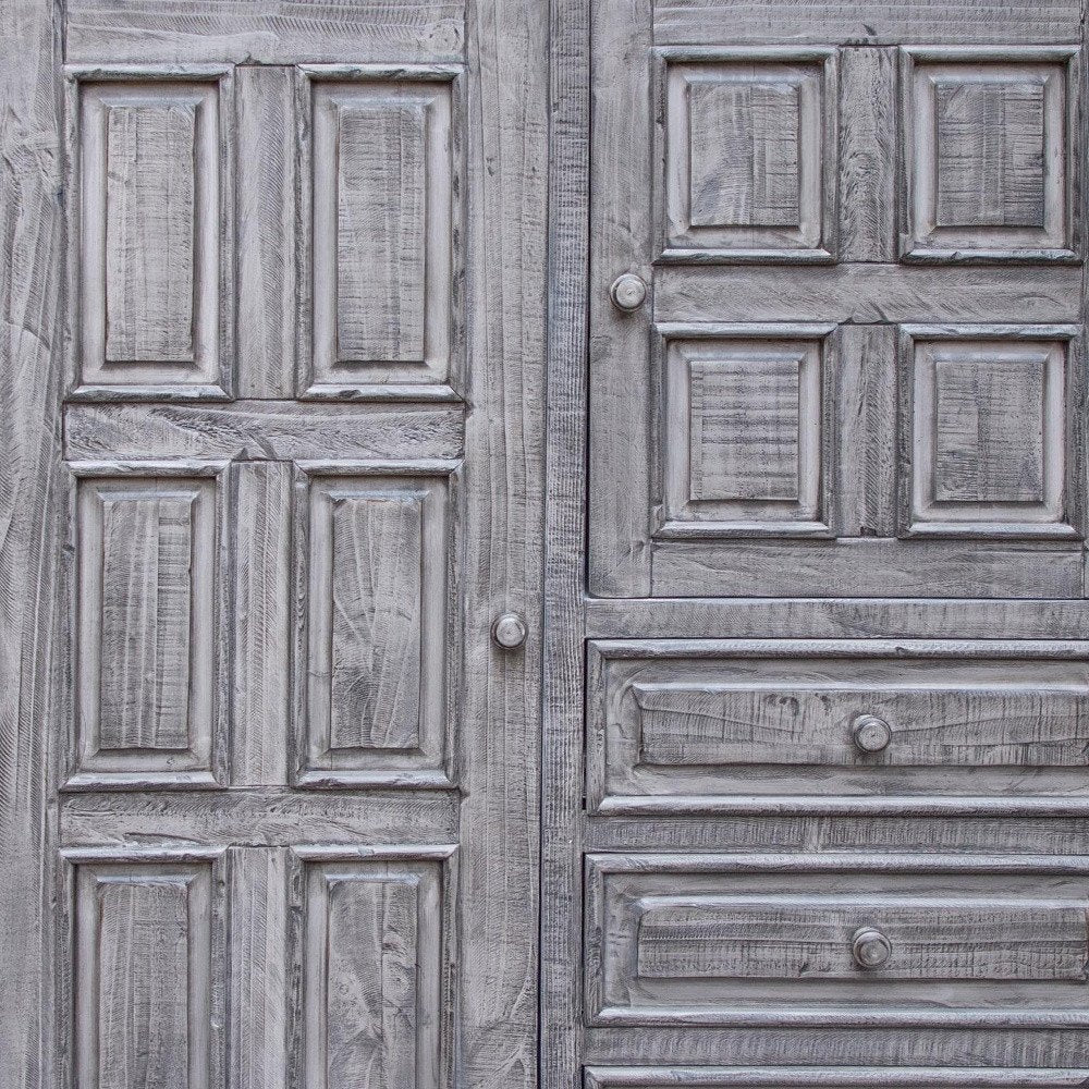 69" Gray Solid Wood Six Drawer Triple Dresser