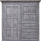 69" Gray Solid Wood Six Drawer Triple Dresser
