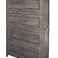 62" Gray Solid Wood Seven Drawer Triple Dresser