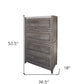 62" Gray Solid Wood Seven Drawer Triple Dresser