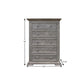 37" Gray Solid Wood Five Drawer Chest