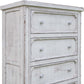 37" Antiqued White Solid Wood Four Drawer Dresser