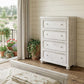 37" Antiqued White Solid Wood Four Drawer Dresser