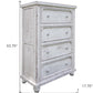 37" Antiqued White Solid Wood Four Drawer Chest