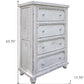 37" Antiqued White Solid Wood Four Drawer Dresser