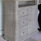 39" Gray Solid Wood Three Drawer Chest