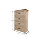 37" Cream Solid Wood Four Drawer Chest