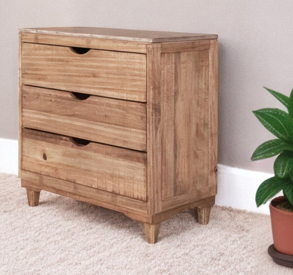 56" Natural Solid Wood Four Drawer Double Dresser