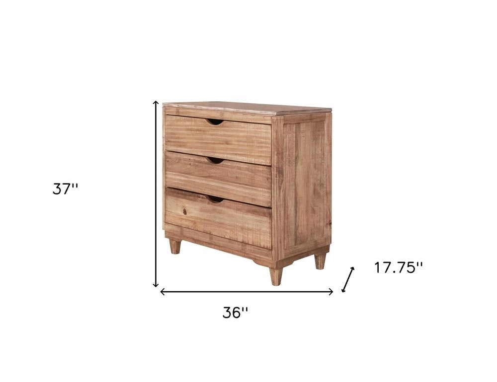 56" Natural Solid Wood Four Drawer Double Dresser