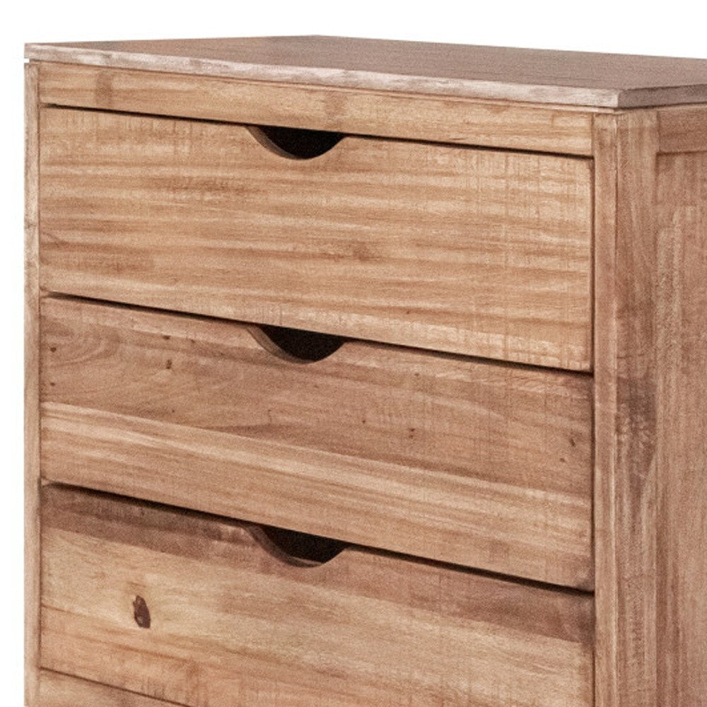 56" Natural Solid Wood Four Drawer Double Dresser