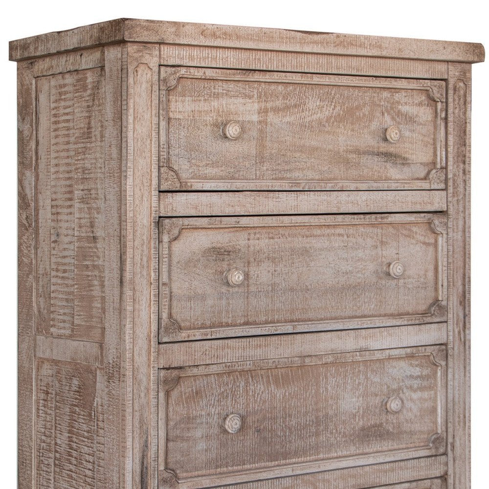 70" Natural Solid Wood Six Drawer Double Dresser
