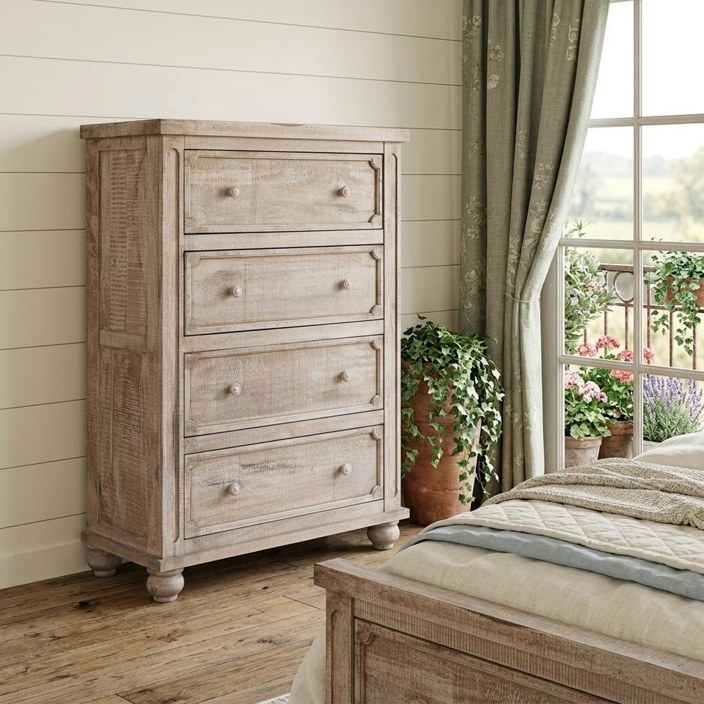 70" Natural Solid Wood Six Drawer Double Dresser