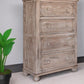 37" Natural Solid Wood Four Drawer Dresser