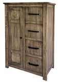 37" Brown Solid Wood Four Drawer Dresser