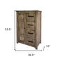 37" Brown Solid Wood Four Drawer Dresser