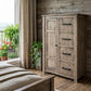 37" Brown Solid Wood Four Drawer Dresser