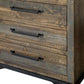 62" Brown Solid Wood Six Drawer Double Dresser