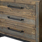 62" Brown Solid Wood Six Drawer Double Dresser