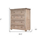 40" Natural Solid Wood Four Drawer Chest