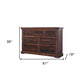 61" Brown Solid Wood Seven Drawer Double Dresser
