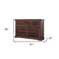 37" Brown Solid Wood Three Drawer Chest