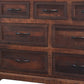 37" Brown Solid Wood Three Drawer Chest