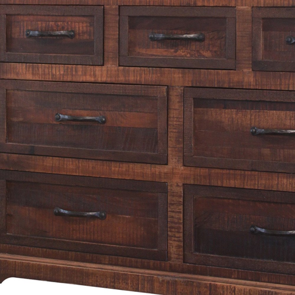 37" Brown Solid Wood Three Drawer Chest