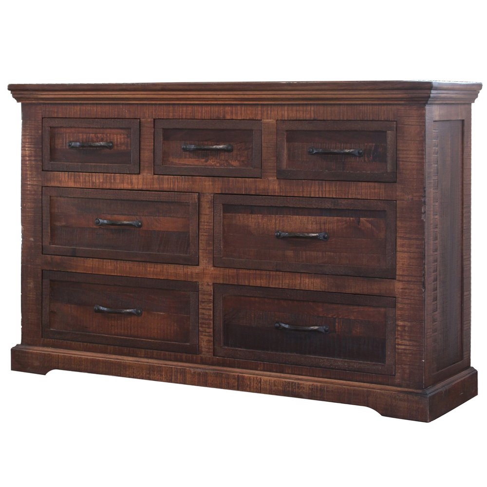 37" Brown Solid Wood Three Drawer Chest